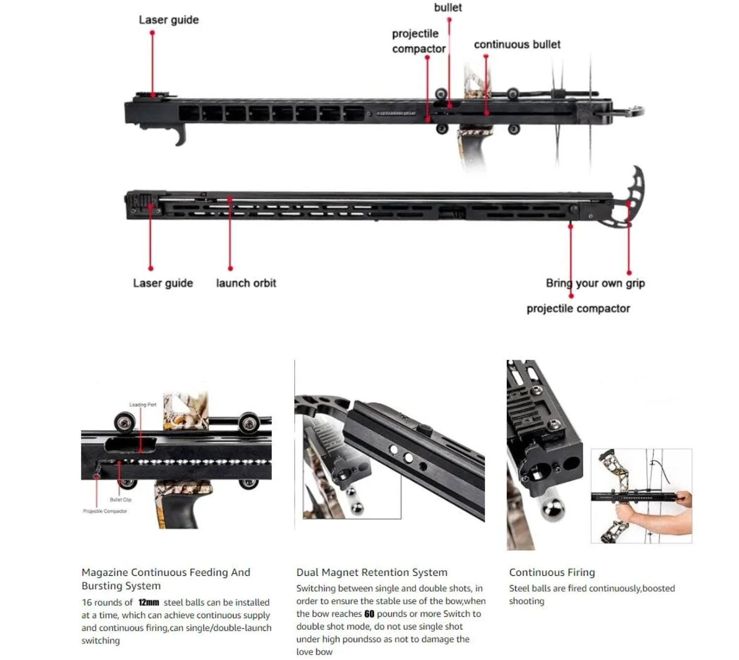 BattleFalcon BF-L18kM Steel Ball Rapid-Fire Magazine for Compound Bow