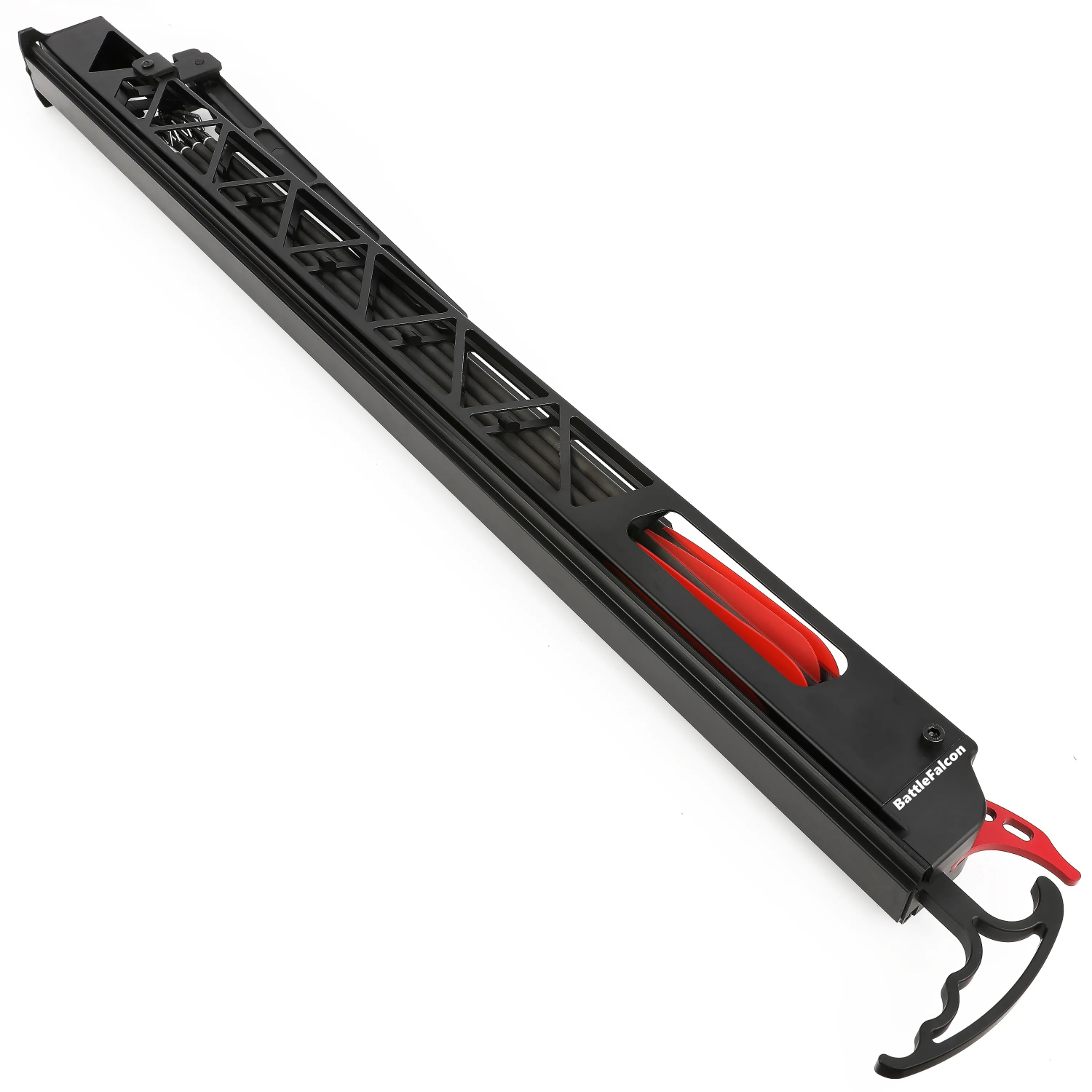 BF-L19KM Side View — CNC Machined Aluminum Housing with Durable Mounting Frame BattleFalcon BF-L19kM Compound Bow Rapid-Fire Arrow Magazine